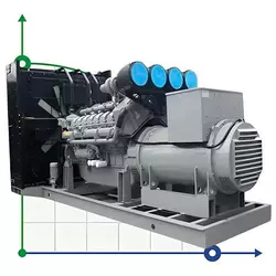 Промисловий дизельний генератор XHYP-1800GF з ATS, двигун Perkins 2250kVA, 1800kW, 380V/50HZ відкритого типу
