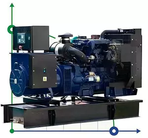 Промисловий дизельний генератор XHYP-64GF з ATS, двигун Perkins 80kVA, 64kW, 380V/50HZ відкритого типу