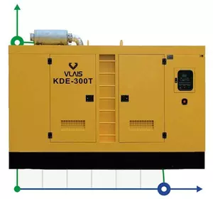 Промисловий дизельний генератор VLAIS KDE-300T з ATS, двигун Ricardo 300kVA, 240kW, 380V/50HZ закритого типу
